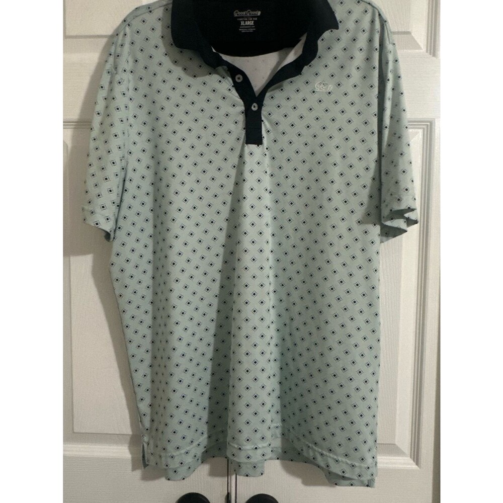 Good Good Golf Diamondback print-Mint Short-Sleeve Polo SizeXL